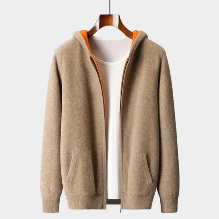 Pure Merino Wool Reversible Zip Hoodie