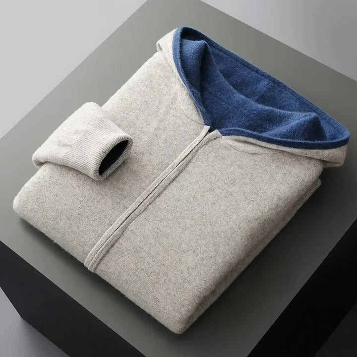 Pure Merino Wool Reversible Zip Hoodie