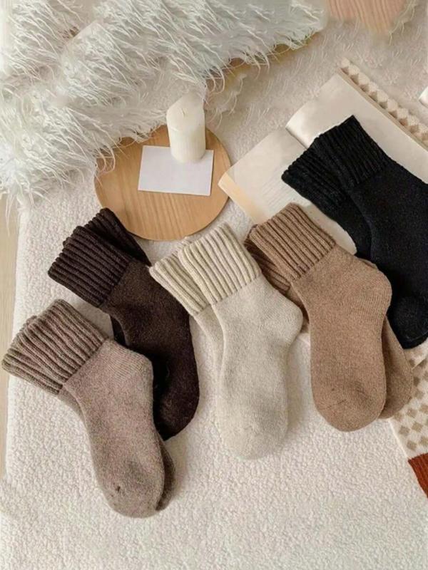 Women's Comfy Fall & Winter Mid-Calf Socks (5 Pairs)