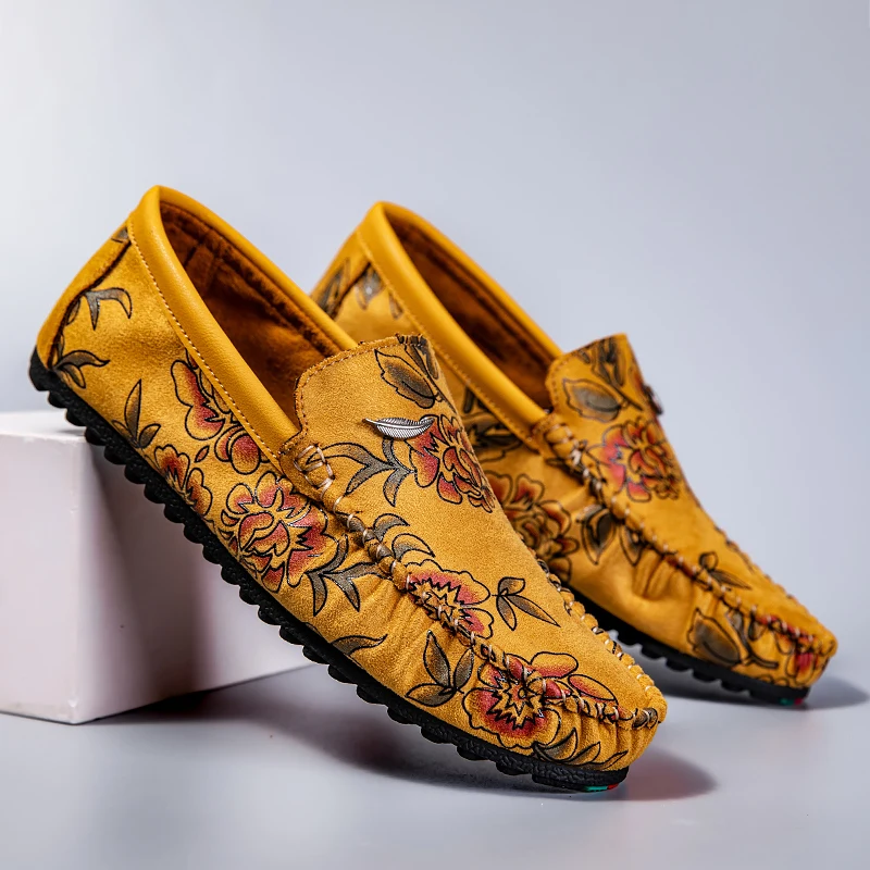 Elio Floral Leather Loafers