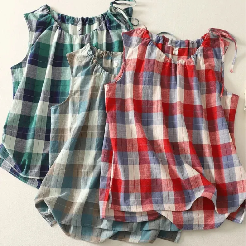 Mira Checkered Top