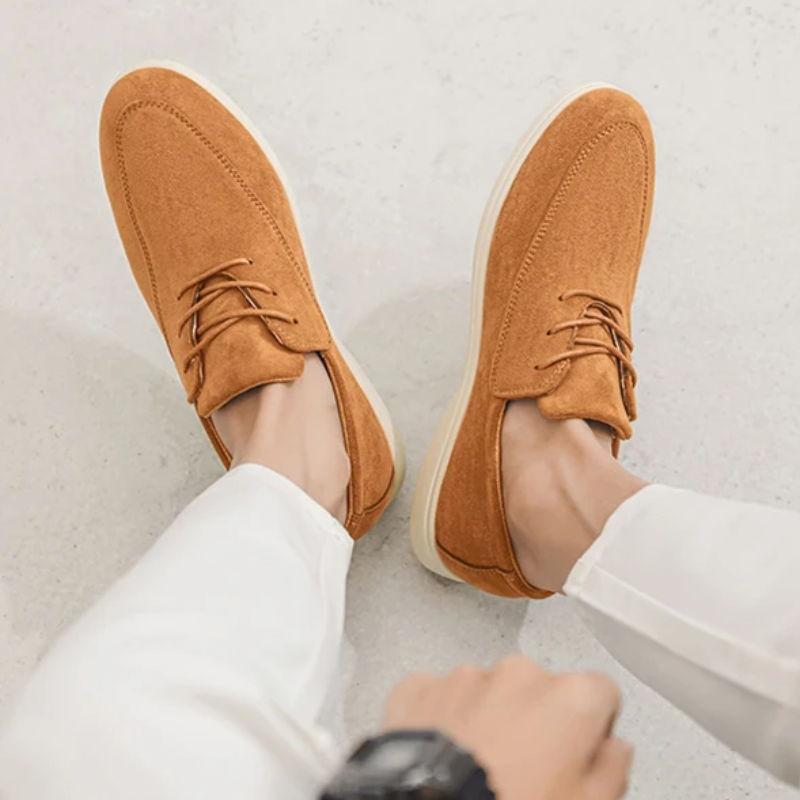 Lennon Suede Lace-up Loafers