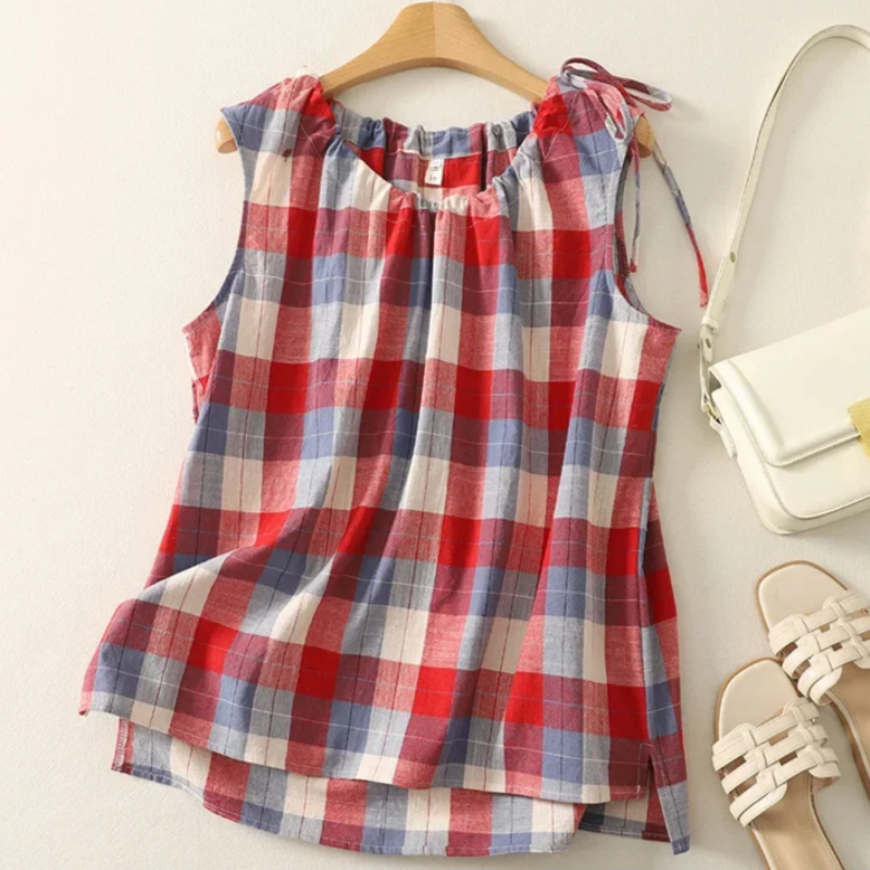 Mira Checkered Top