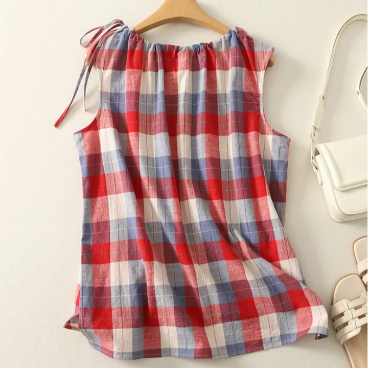 Mira Checkered Top