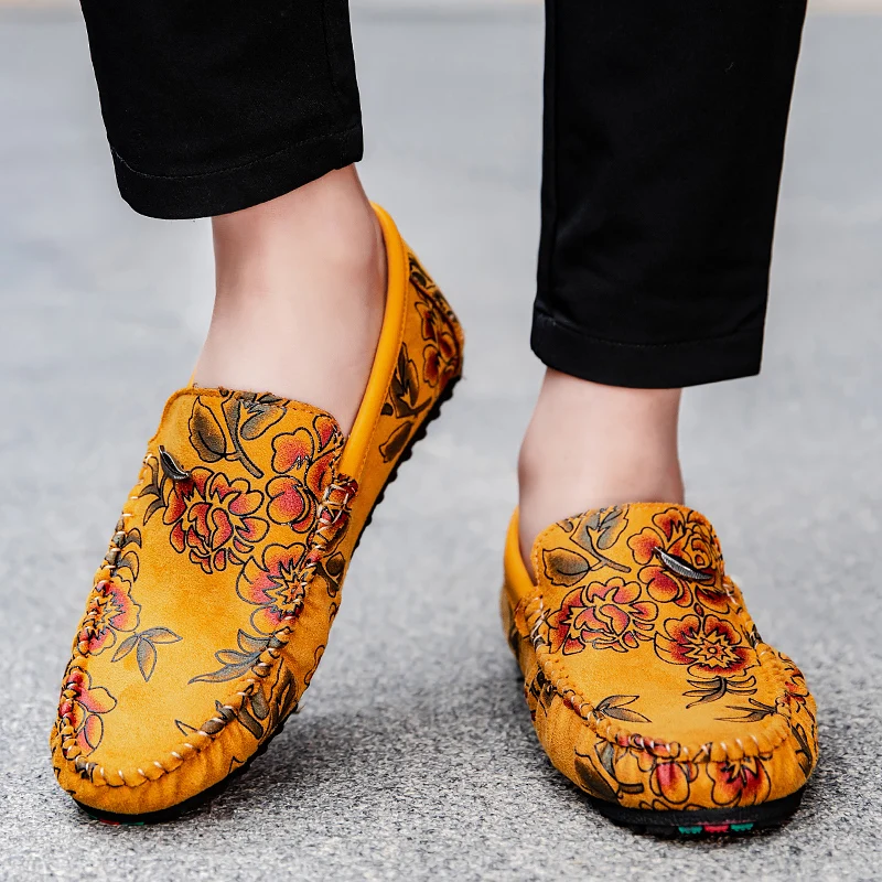 Elio Floral Leather Loafers