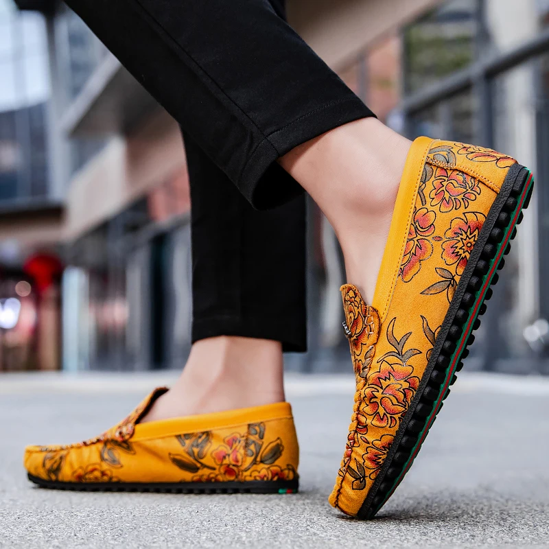 Elio Floral Leather Loafers