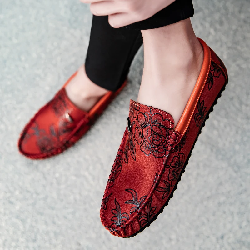 Elio Floral Leather Loafers