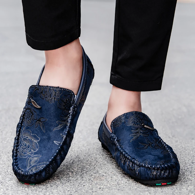 Elio Floral Leather Loafers