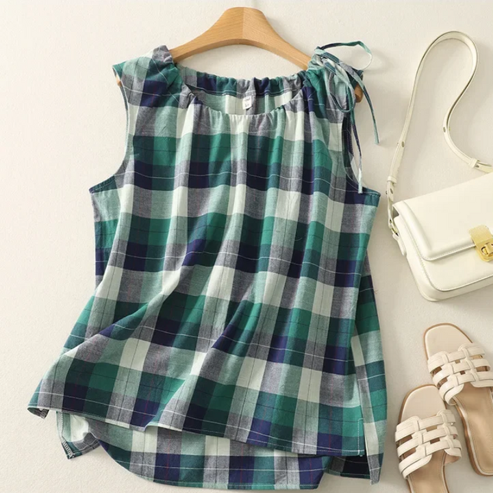 Mira Checkered Top