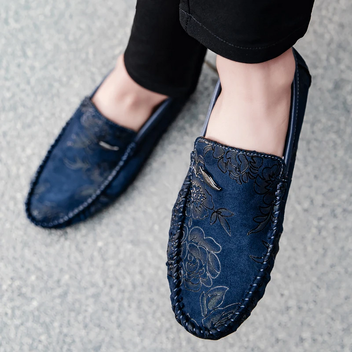 Elio Floral Leather Loafers