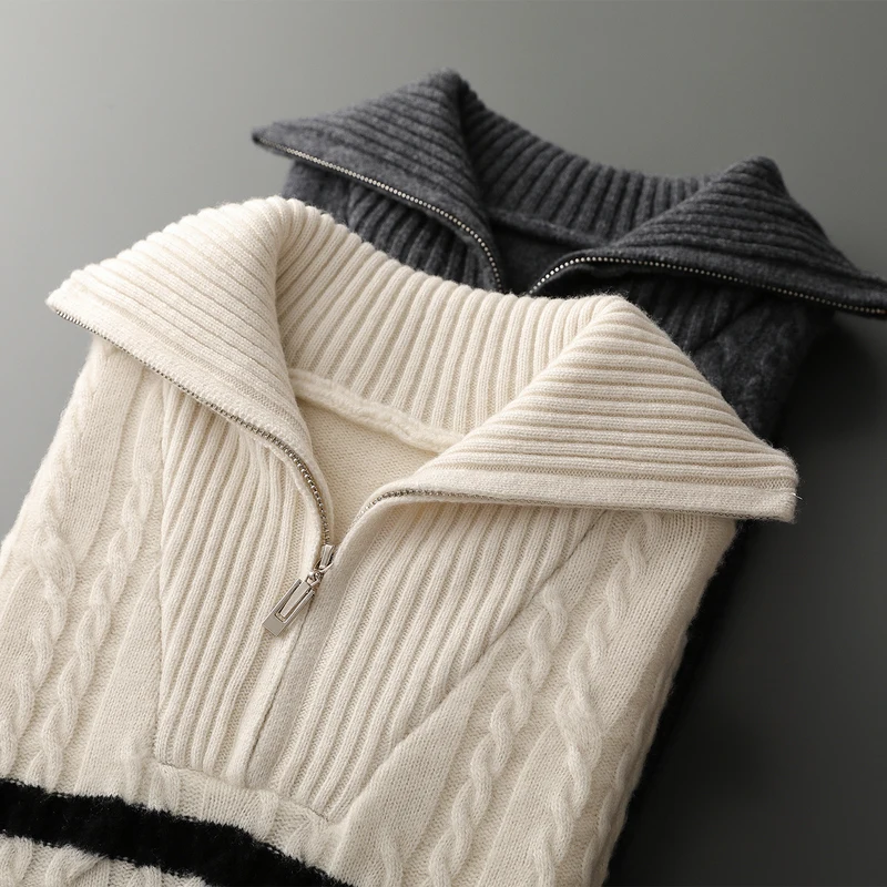 Pure Merino Wool Half-Zip Sweater