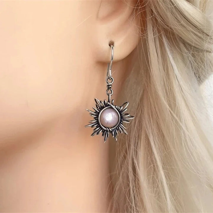 Moonlit Sunstone Dangle Earrings