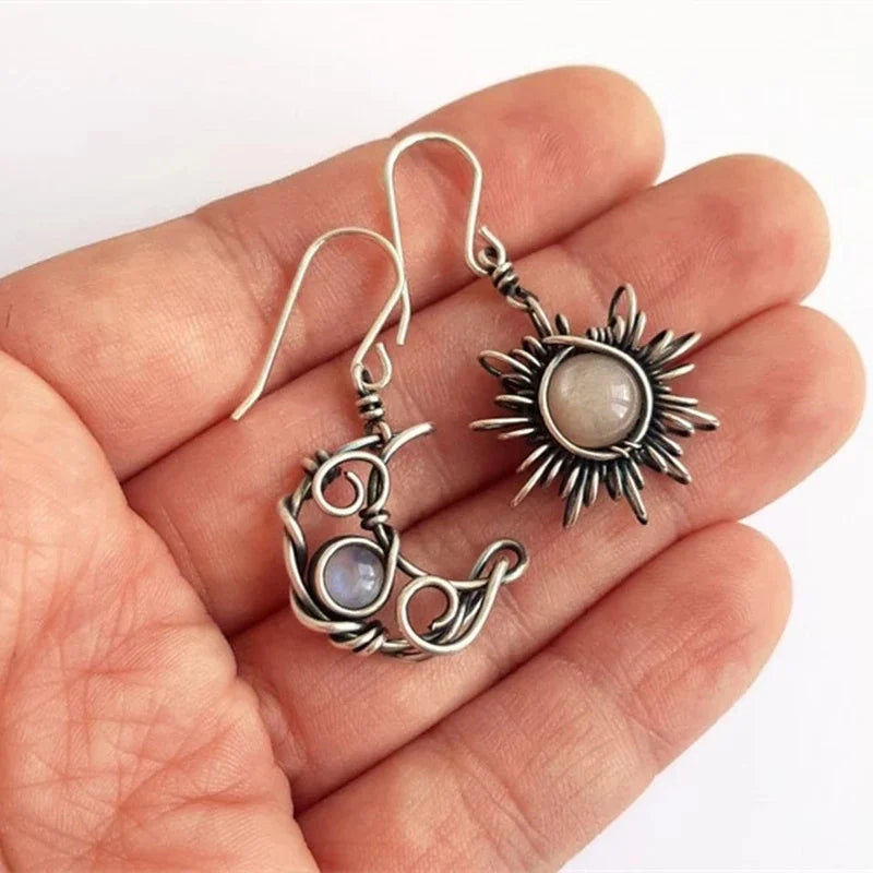 Moonlit Sunstone Dangle Earrings
