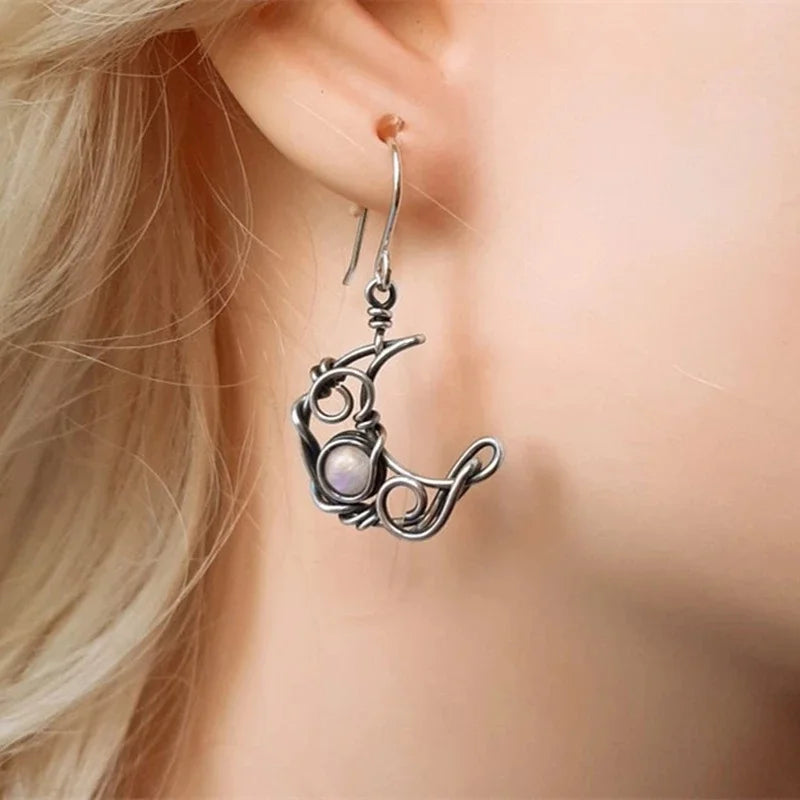 Moonlit Sunstone Dangle Earrings