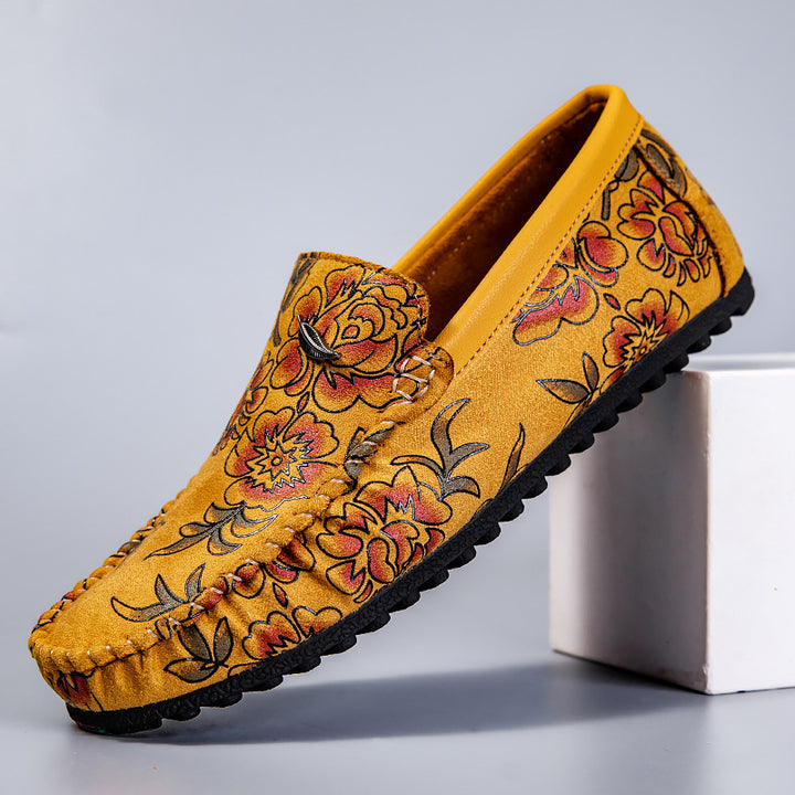 Elio Floral Leather Loafers