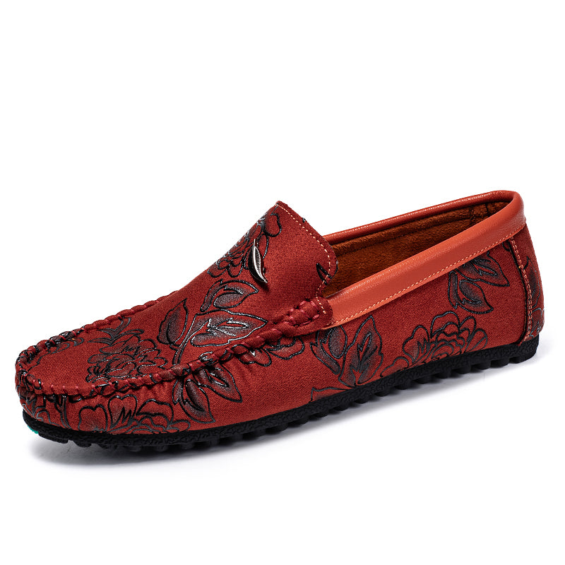 Elio Floral Leather Loafers