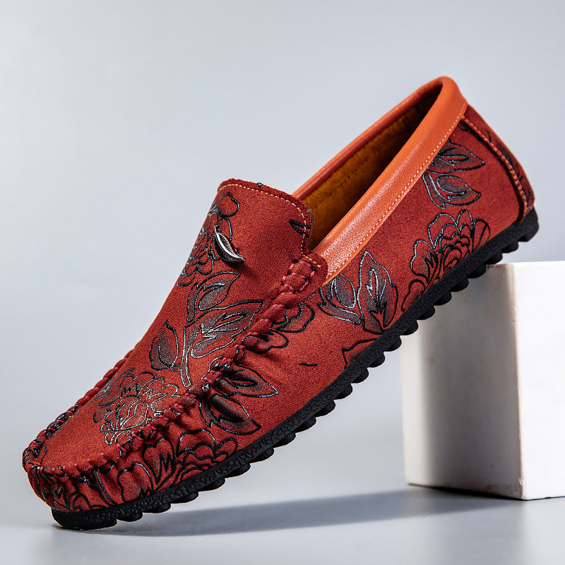 Elio Floral Leather Loafers