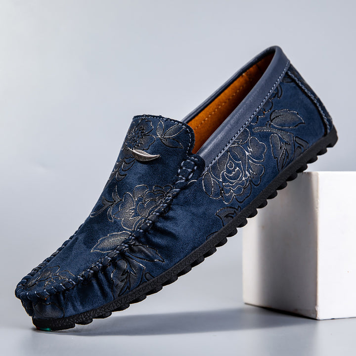 Elio Floral Leather Loafers