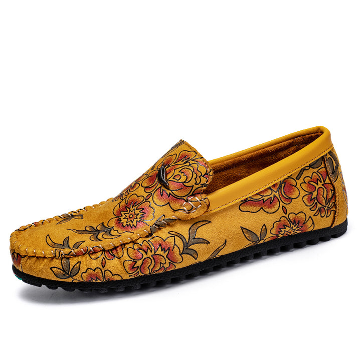 Elio Floral Leather Loafers