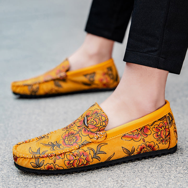 Elio Floral Leather Loafers