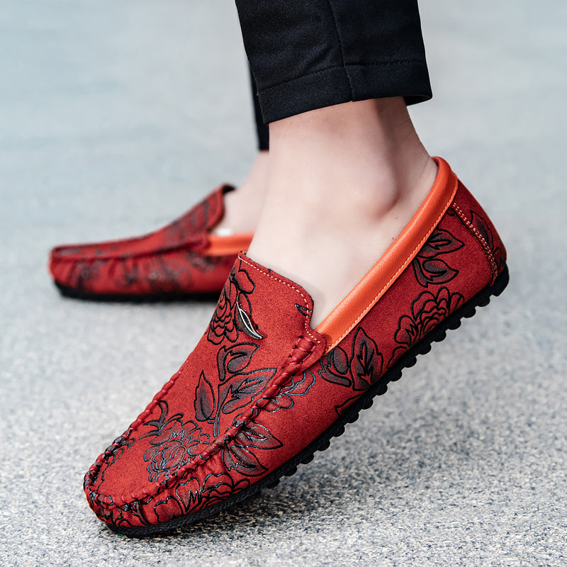 Elio Floral Leather Loafers