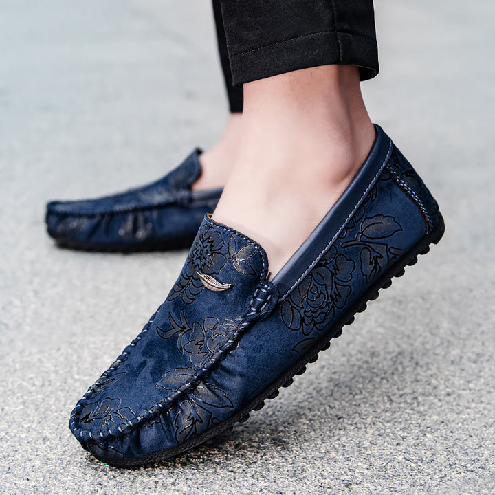 Elio Floral Leather Loafers