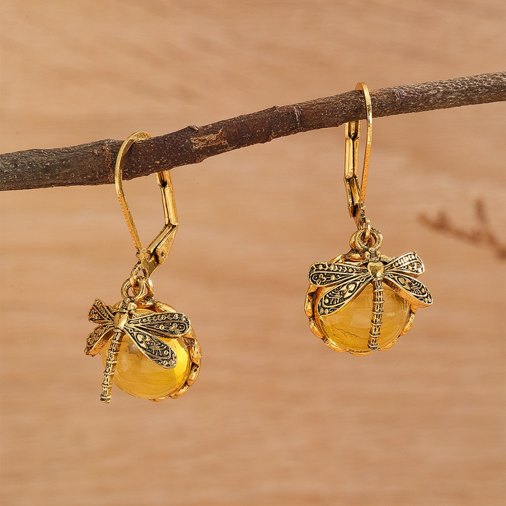 Liora Vintage Dragonfly Earrings