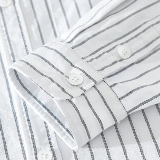 Cotton Stripe Button Up Shirt