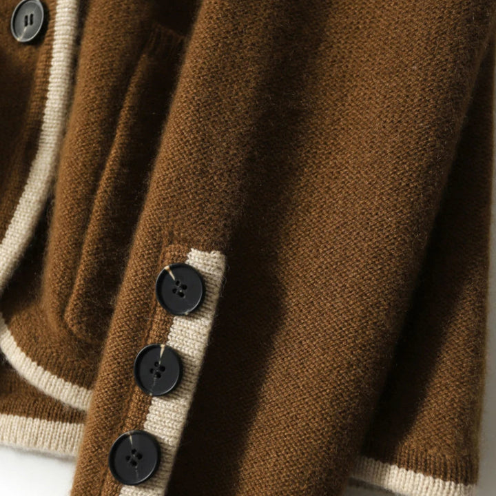 Oriana Two-Tone Knit Cardigan