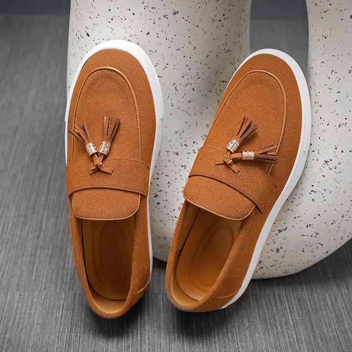 Suede Leather Tassel Loafers