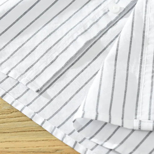 Cotton Stripe Button Up Shirt