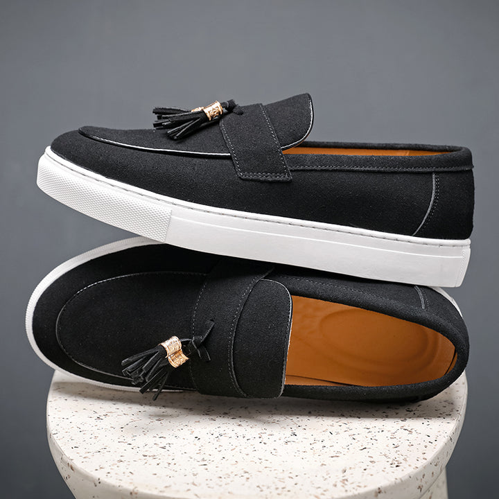 Suede Leather Tassel Loafers