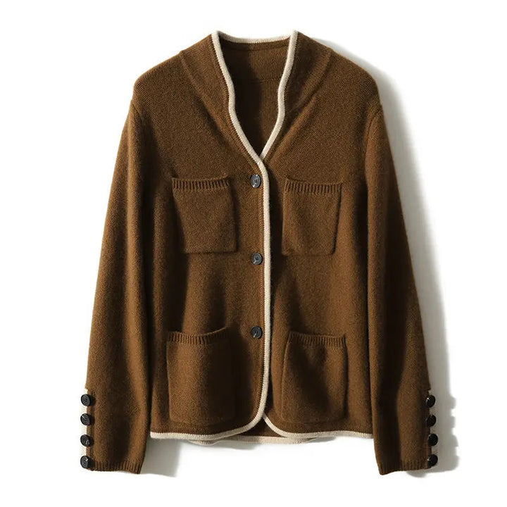 Oriana Two-Tone Knit Cardigan