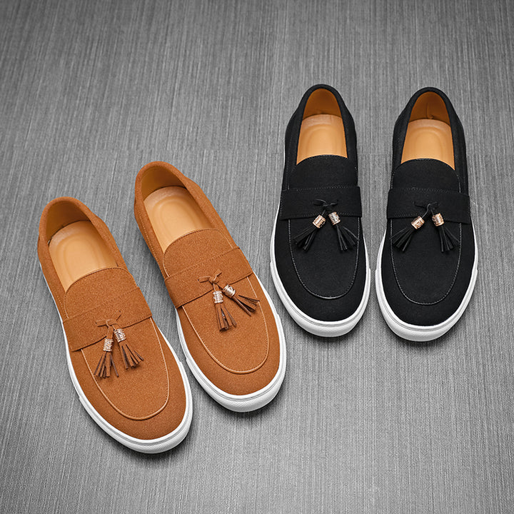 Suede Leather Tassel Loafers