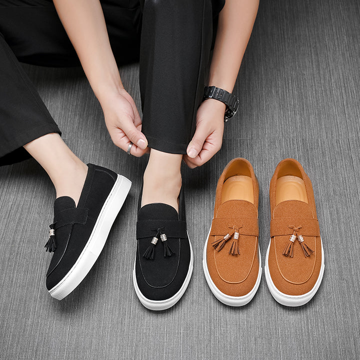 Suede Leather Tassel Loafers