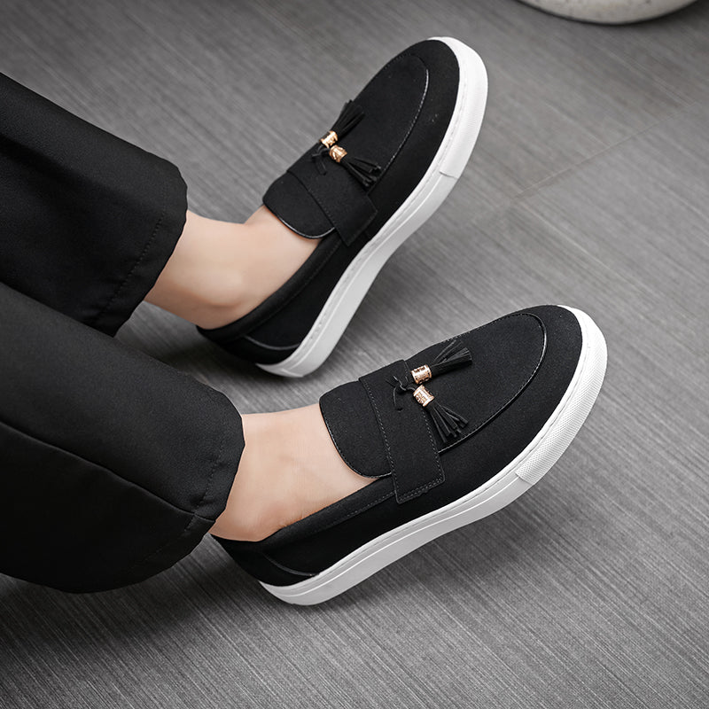 Suede Leather Tassel Loafers