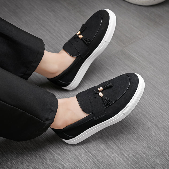 Suede Leather Tassel Loafers