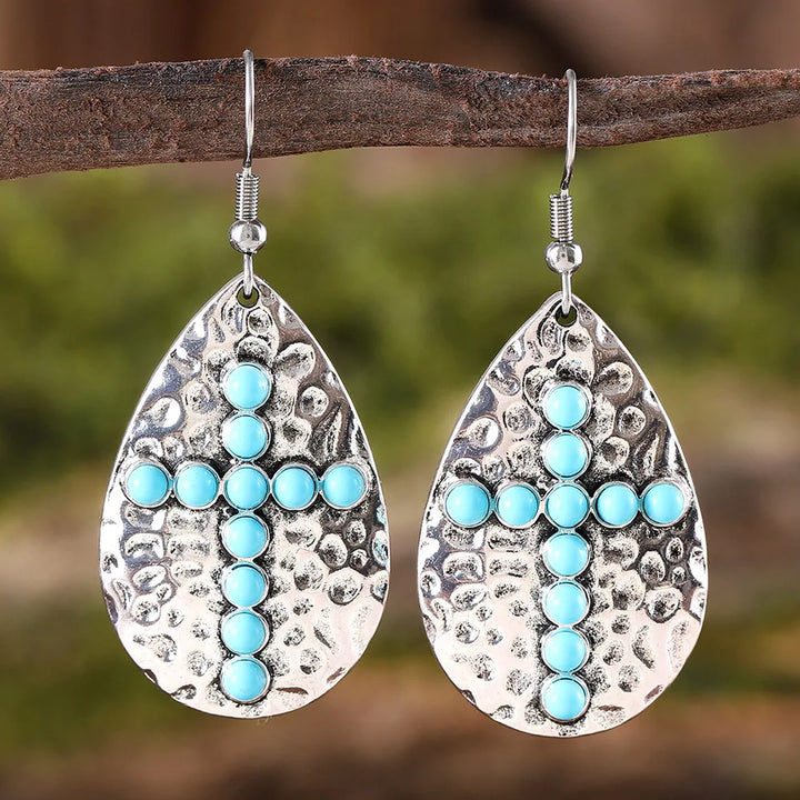 Sierra Cross Turquoise Earrings