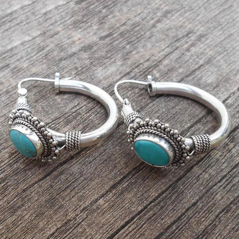 Opulent Turquoise Hoop Earrings