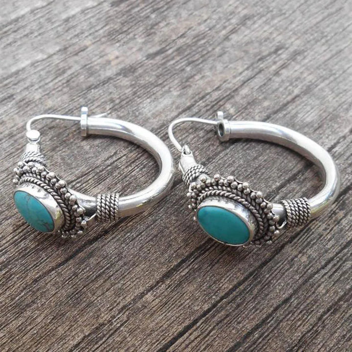 Opulent Turquoise Hoop Earrings