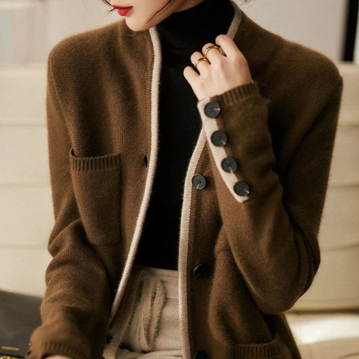 Oriana Two-Tone Knit Cardigan