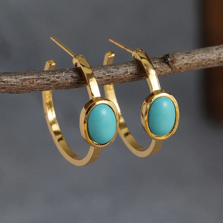 Aurelia Turquoise Hoop Earrings