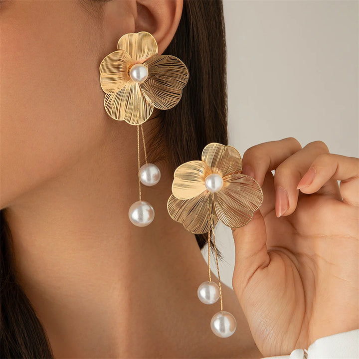 Flora Pearl Drop Earrings