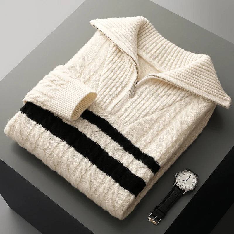 Pure Merino Wool Half-Zip Sweater