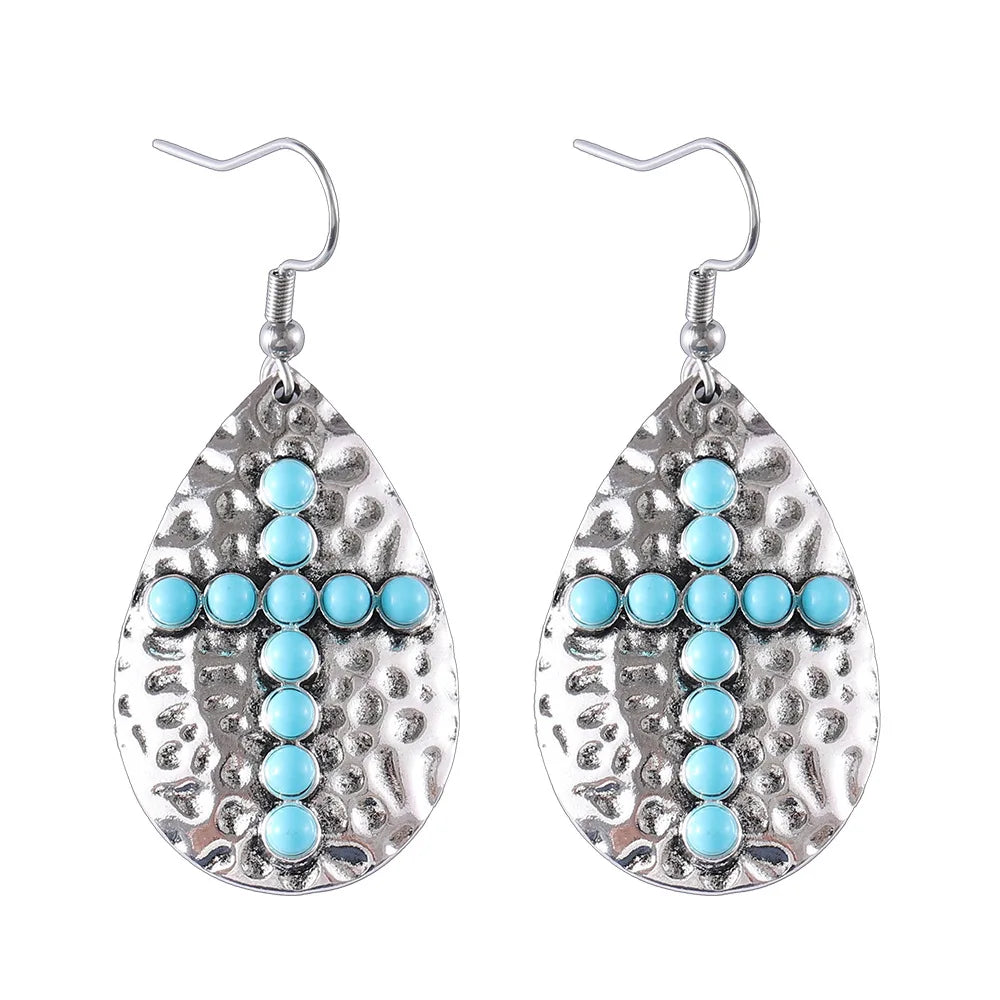 Sierra Cross Turquoise Earrings