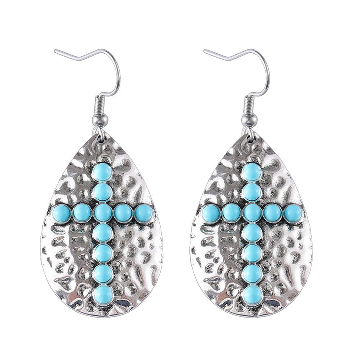 Sierra Cross Turquoise Earrings