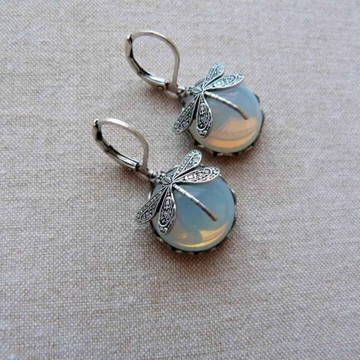 Opalescent Dragonfly Drop Earrings