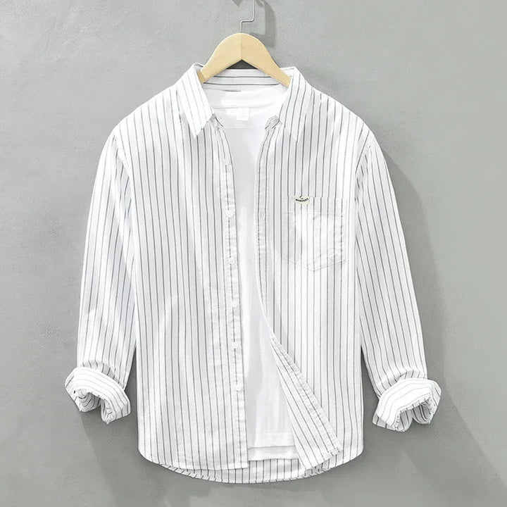 Cotton Stripe Button Up Shirt