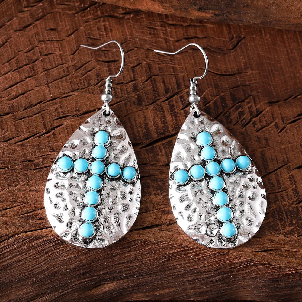 Sierra Cross Turquoise Earrings