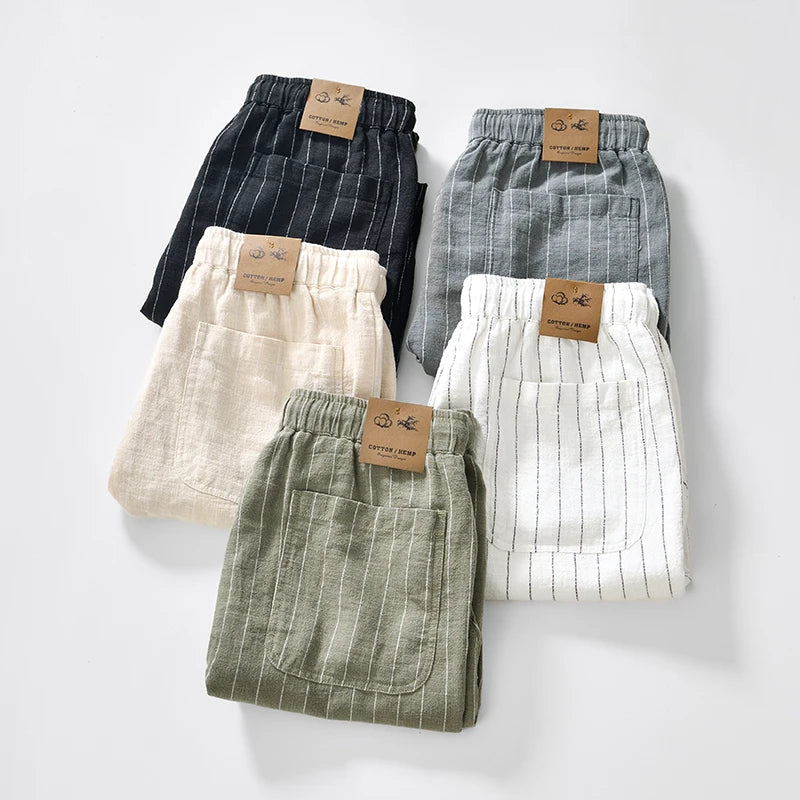 Rowan Striped Linen Shorts
